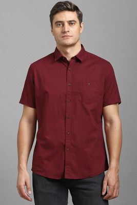 LOUIS PHILIPPE Men Solid Casual Maroon Shirt