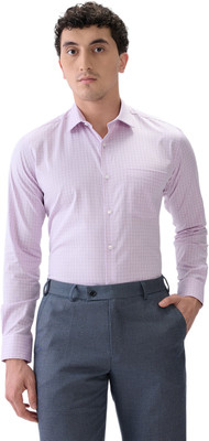 PARK AVENUE Men Checkered Formal Purple Shirt