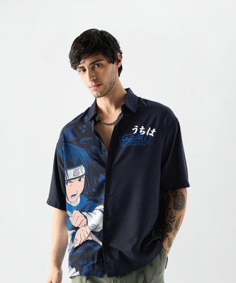 The Souled Store Men Printed Casual Blue Shirt