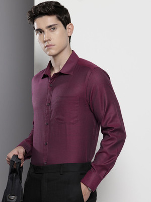 The Indian Garage Co. Men Solid Formal Purple Shirt