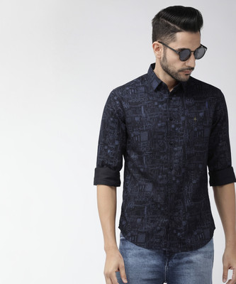The Indian Garage Co. Men Printed Casual Black Shirt