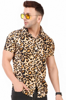COMBRAIDED Men Printed Casual Black, Yellow, White Shirt