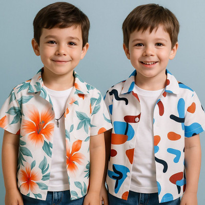 SVHFashion Boys Printed Casual Multicolor Shirt(Pack of 2)