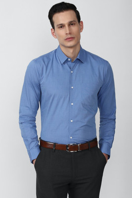 PETER ENGLAND Men Self Design Formal Blue Shirt