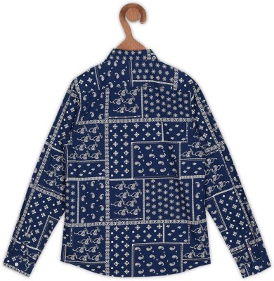 INDIAN TERRAIN Boys Printed Casual Blue Shirt