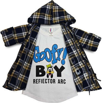 Havok Kids Boys Striped Wedding & Party Dark Blue Shirt