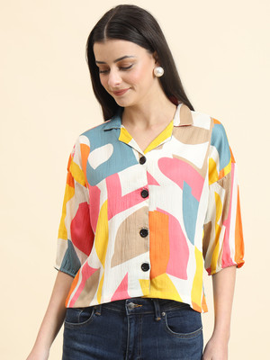 Dressberry Women Printed Casual Multicolor Shirt