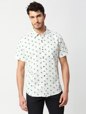 THOMAS SCOTT Men Printed Casual White Shirt