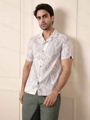 WROGN Men Printed Casual Grey Shirt