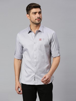 PROVOGUE Men Solid Casual Grey Shirt