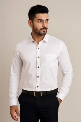 RAREMARK Men Solid Formal White Shirt