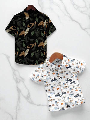 RAVYA TRENDZ Boys Printed Casual Multicolor Shirt(Pack of 2)