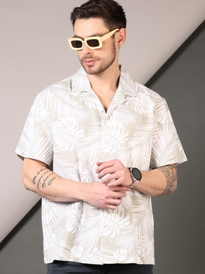 V-MART Men Printed Casual Beige Shirt