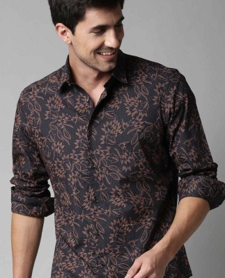 OTUS Men Printed Casual Black Shirt