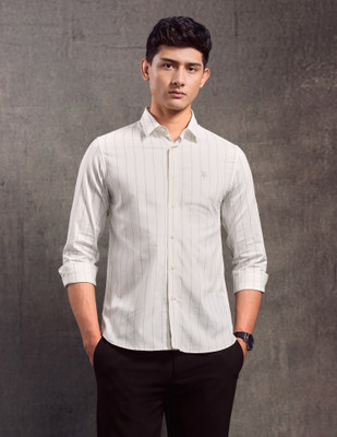 ARROW Men Self Design Formal White Shirt