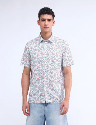 FLYING MACHINE Men Printed Casual White Shirt
