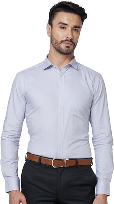 PARK AVENUE Men Self Design Formal Light Blue Shirt