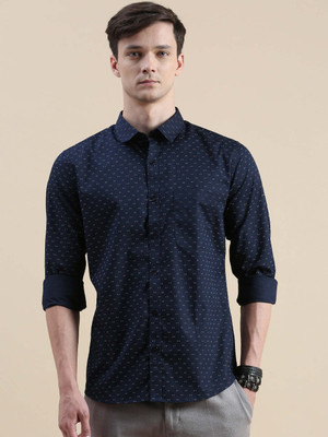 INVICTUS Men Printed Casual Dark Blue Shirt