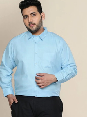 METRONAUT PLUS Men Solid Formal Blue Shirt