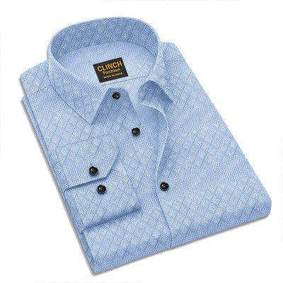 clinch fashion Men Self Design Casual Light Blue Shirt