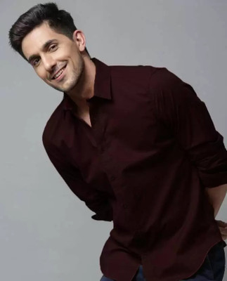 NOIL Men Solid Casual Maroon Shirt