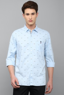 LOUIS PHILIPPE Men Printed Casual Light Blue, Black Shirt