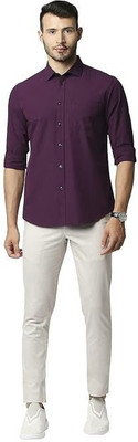 STELLALIFE Trend Men Solid Casual Purple Shirt