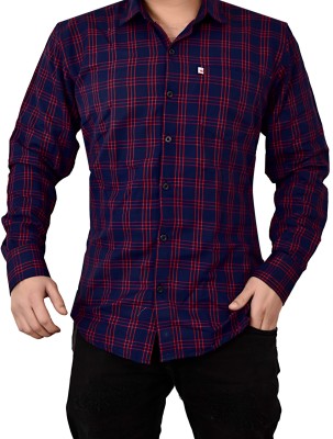 Marc Laurent Men Checkered Casual Red Shirt