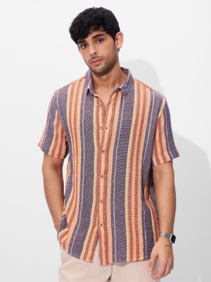 The Souled Store Men Striped Casual Multicolor Shirt