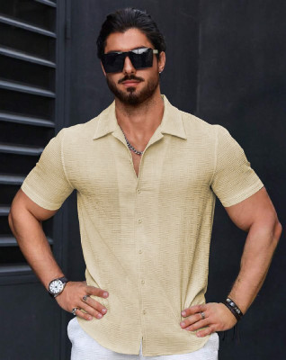 Shreeji enterprse Men Printed Casual Beige Shirt