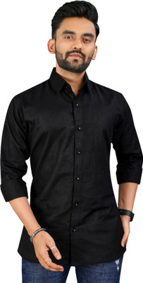 SHIVYM Men Solid Formal Black Shirt