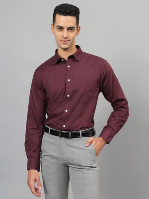 CANTABIL Men Solid Formal Maroon Shirt