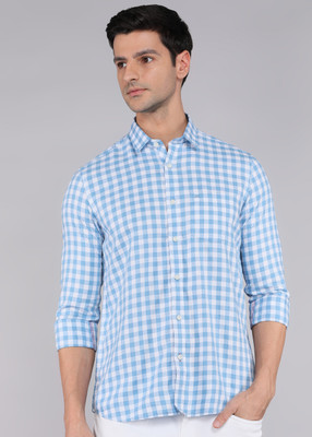 KILLER Men Checkered Casual Blue Shirt