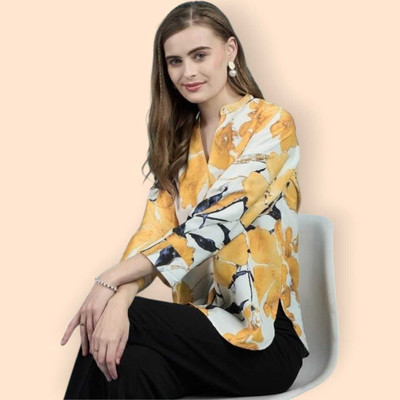KAUTAQI Women Printed Casual Multicolor Shirt