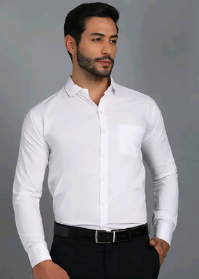 JILANI TRADERS Men Solid Party White Shirt