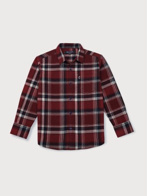 GINI & JONY Baby Boys Checkered Casual Red, Black Shirt