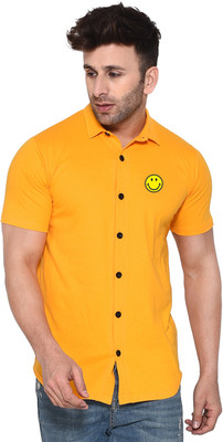 Blisstone Men Printed Casual Yellow Shirt