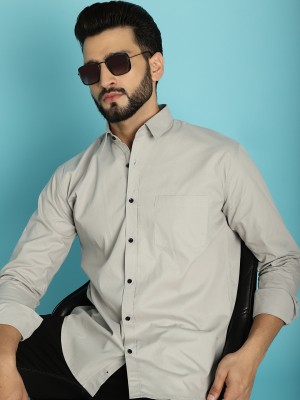 ARMAAN ETHNIC Men Solid Casual Grey Shirt