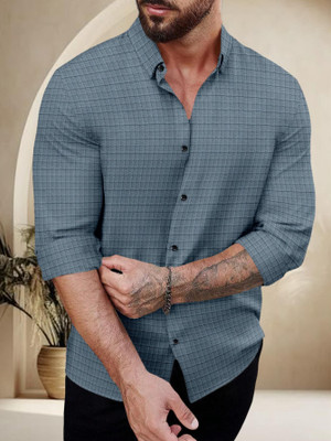 JD EVENTS MANAGEMENT Men Solid Casual Grey Shirt