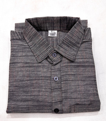 A A ENTERPRISES Men Solid Casual Grey Shirt