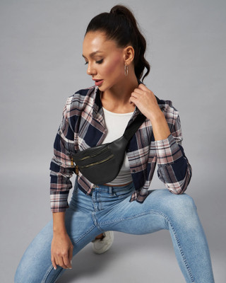 Chimpaaanzee Women Checkered Casual Dark Blue, Brown, White Shirt