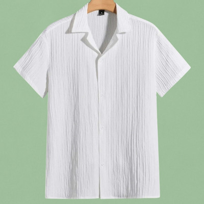 Dharamraj Fashion Men Self Design Casual White Shirt