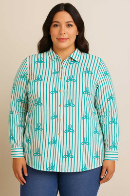 ClassyLooks Women Striped, Printed Casual Multicolor Shirt