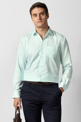 VAN HEUSEN Men Solid Formal Green Shirt