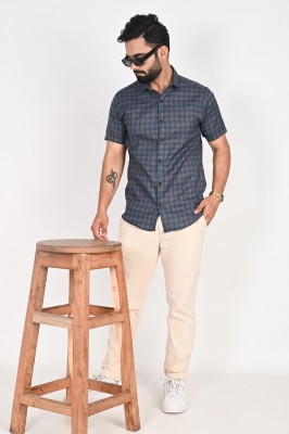 Tanip Men Printed Casual Blue Shirt