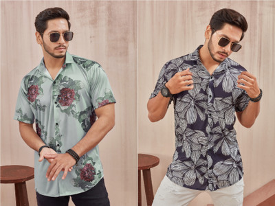 ASHIMA FAB TEX Men Floral Print Casual Multicolor Shirt(Pack of 2)