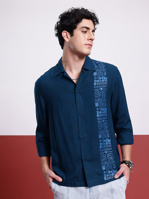 Kook N Keech Men Printed Casual Blue Shirt