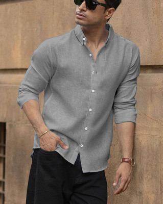 Yanthi Store Men Self Design Casual Grey Shirt