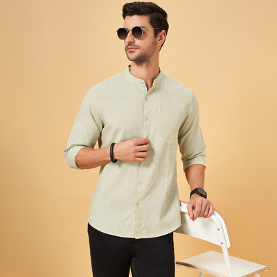 Byford by Pantaloons Men Striped Casual Green Shirt