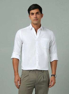HouseOfCommon Men Solid Casual White Shirt